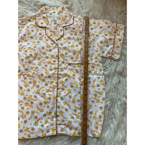 vintage Sheila Anne Floral patten sleep top Button Up retro EUC USA made - Picture 5 of 6